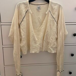 BDG Cropped Waffle-knit shirt